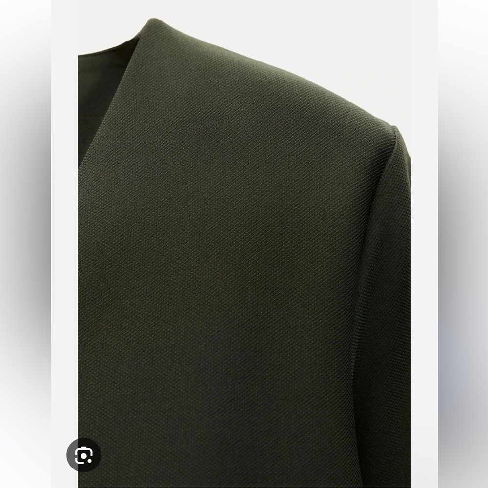 ZARA POCKET CREPE BLAZER - Picture 8 of 9